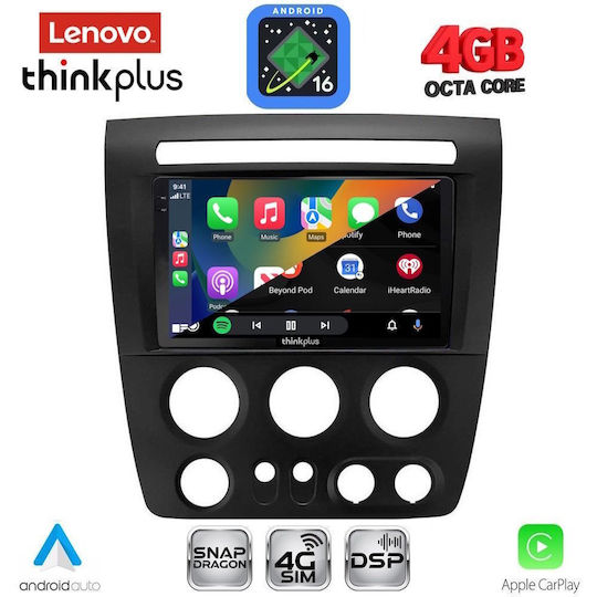 Lenovo Car Audio System Hummer H3 2005-2009 Bluetooth USB WiFi GPS Apple CarPlay Android Auto with 9" Touch Screen