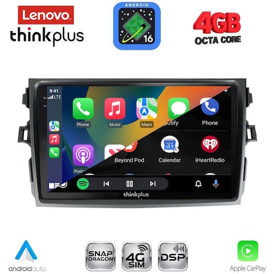 Lenovo Автомобилна Аудио Система За Toyota Corolla 2006-2012 Bluetooth USB Вграден Wi-Fi GPS Apple CarPlay Android Auto С Touch Screen 9"