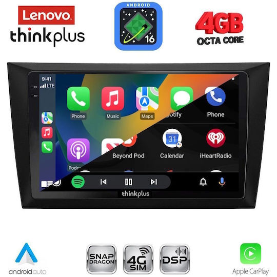 Lenovo Автомобилна Аудио Система за Volkswagen Golf 2009-2012 с Clima (Bluetooth/USB/Вграден Wi-Fi/GPS/Apple CarPlay/Android Auto) с Touch Screen 9"
