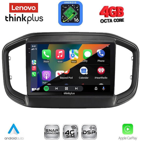Lenovo Автомобилна Аудио Система За Fiat Strada 2020-2026 Bluetooth USB Вграден Wi-Fi GPS Apple CarPlay Android Auto С Touch Screen 9"
