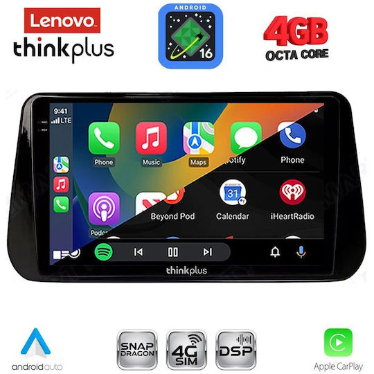 Lenovo Автомобилна Аудио Система за Hyundai iX45 / Santa Fe 2021-2023 (Bluetooth/USB/WiFi/GPS/Apple CarPlay/Android Auto) с Touch Screen 10"