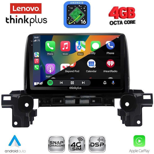 Lenovo Car Audio System for Mazda CX-5 2017-2025 Bluetooth USB WiFi GPS Apple CarPlay Android Auto with 9" Touch Screen