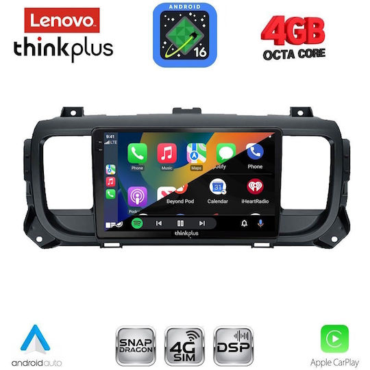 Lenovo Car Audio System for Toyota Proace 2016-2026 Bluetooth USB WiFi GPS Apple CarPlay Android Auto with 9" Touch Screen