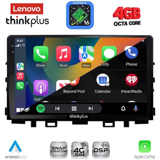 Lenovo Car Audio System for Kia Rio / Stonic 2018 (Bluetooth/USB/WiFi/GPS/Apple CarPlay/Android Auto) with 9" Touch Screen