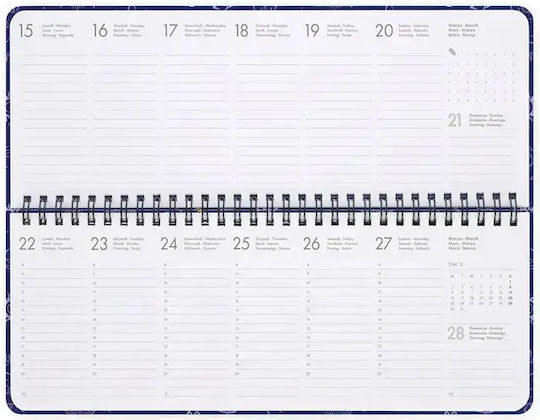 Legami Milano Wöchentlich Planer 2027 Blau 10,5x27,5cm