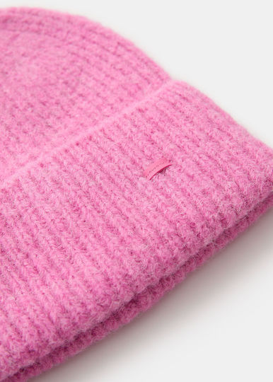 Beanie Unisex Σκούφος Πλεκτός σε Ροζ χρώμα