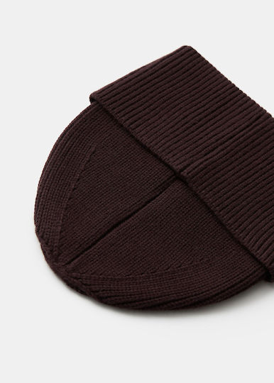 Beanie Unisex Σκούφος Πλεκτός σε Καφέ χρώμα