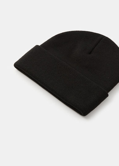 Beanie Unisex Σκούφος Πλεκτός σε Μαύρο χρώμα