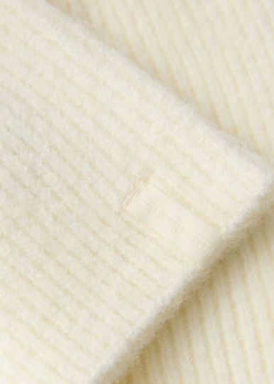 Beanie Unisex Σκούφος Πλεκτός σε Λευκό χρώμα