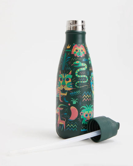 Chilly's Rostfreier Stahl Kinder Trinkflasche Thermos mit Stroh Original Kids Safari Squad 350ml