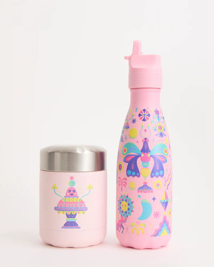 Chilly's Rostfreier Stahl Kinder Trinkflasche Thermos mit Stroh Original Kids Mystic Garden 350ml