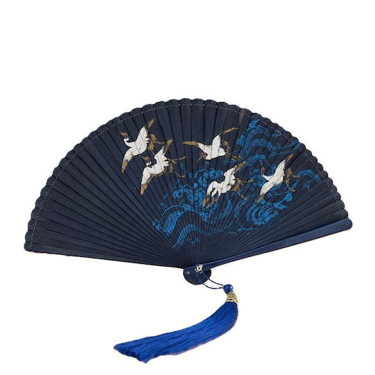 4 Seasons Collection Bambus Fächer Blau Floral 18cm