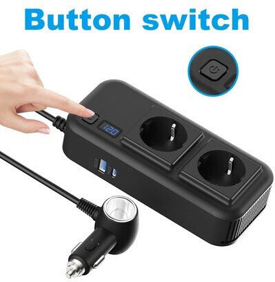 Powertech Car Power Inverter Ptl-029 200W 12V/24V DC 2x 110V/220V AC 2x USB-C/2x USB 5210131162699