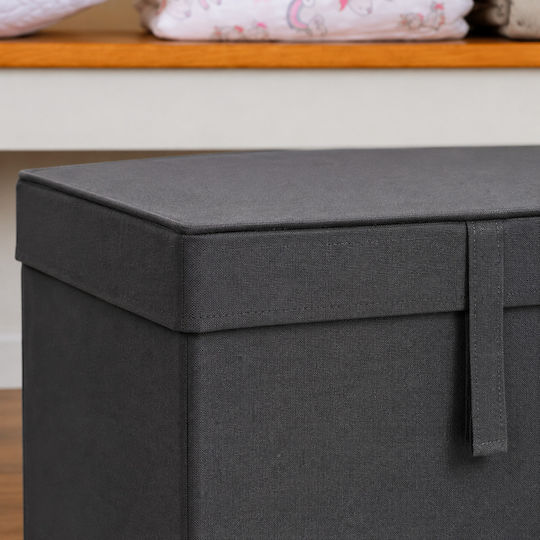 Alas Home Текстилна Кутия За Съхранение С Капак Сива 60x40x30см