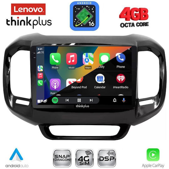 Lenovo Автомобилна Аудио Система За Fiat Toro 2017-2026 Bluetooth USB Вграден Wi-Fi GPS Apple CarPlay Android Auto С Touch Screen 9"