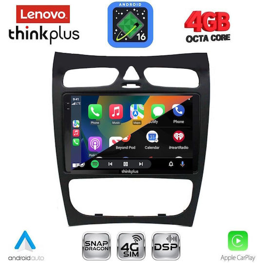 Lenovo Car Audio System for Mercedes-Benz CLK Class 2000-2004 (Bluetooth/USB/WiFi/GPS/Apple CarPlay/Android Auto) with 9" Touch Screen