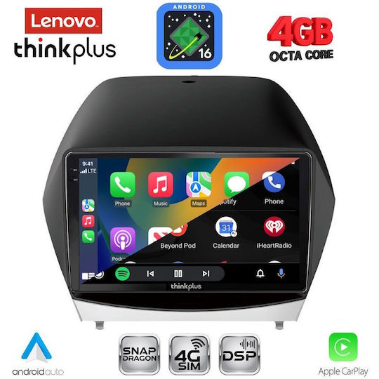 Lenovo Автомобилна Аудио Система за Hyundai iX35 2010-2015 (Bluetooth/USB/Вграден Wi-Fi/GPS/Apple CarPlay/Android Auto) с Touch Screen 10"