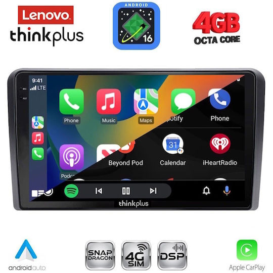 Lenovo Автомобилна Аудио Система за Mitsubishi L200 2023 (Bluetooth/USB/Wi-Fi/GPS/Apple CarPlay/Android Auto) с Touch Screen 9"