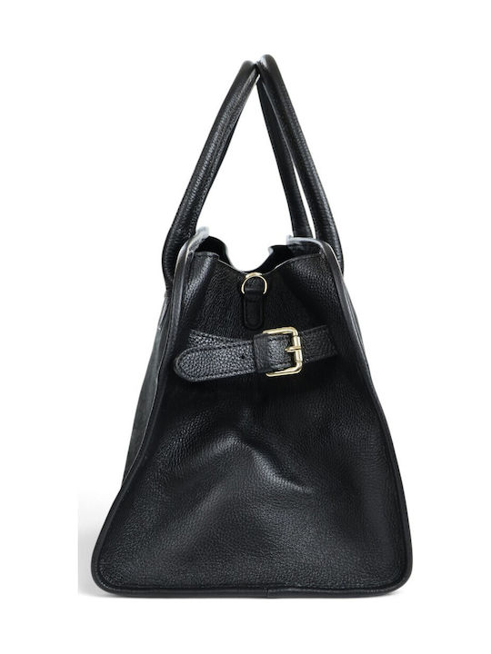 Leather Women's Tote Bag Suede Black