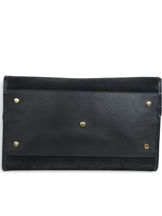 Leather Women's Tote Bag Suede Black