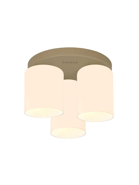 Vivalux Deckenleuchte montieren Beige mit Lampenbirnensockel E27