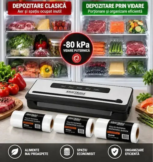 Kraft & Dele Sigilatoare cu Vid Externă cu Lungimea de Sigilare Maximă 320mm