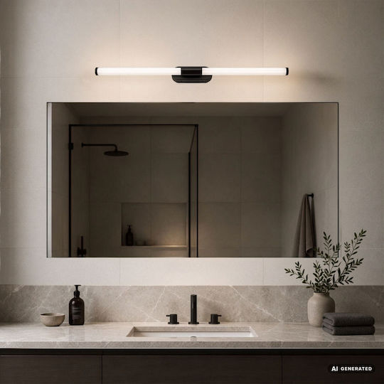 Rabalux Modern Bathroom Wall Lamp with Integrated LED and Natural White Light Black