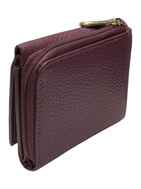 Малък Естествена Кожа Дамски Портфейл Монетник Лилав