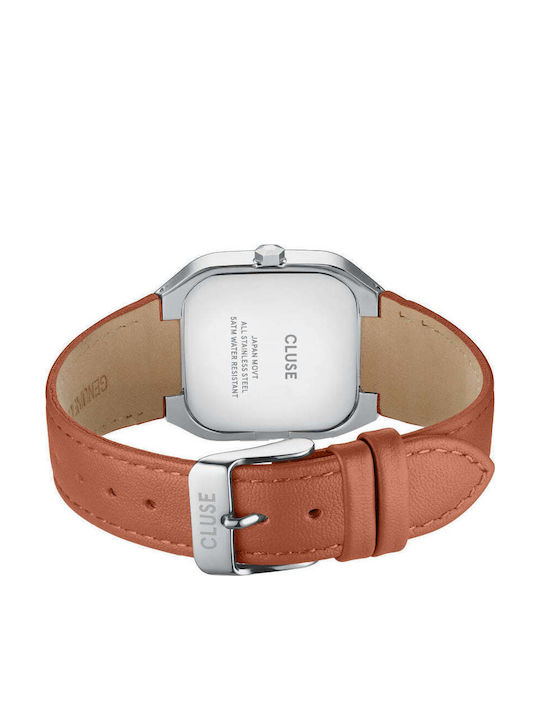 Cluse Men's Watch 35mm Battery with Leather Strap Light Brown/silver Cluse Men's Watch 35mm Battery with Leather Strap Light Brown/silver