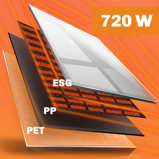 Berdsen Панел за Инфрачервено Отопление за Стена Стъклен 720W Бежов 120x60cm