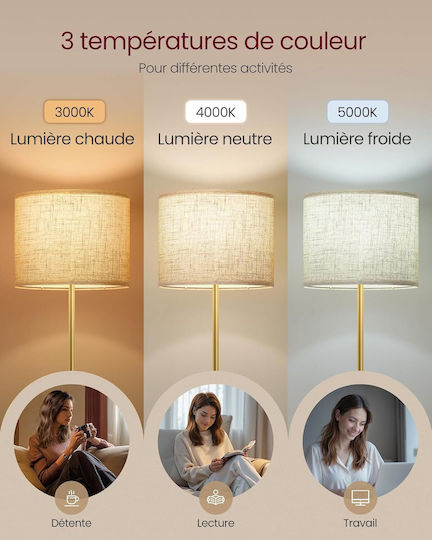 Vasagle Floor Lamp with E27 Lamp Bulb Base Black