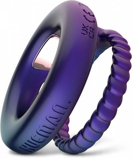 Hueman Vibrating Purple Cock & Testicles Ring
