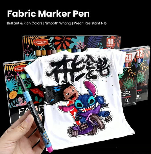 Sc2294 Stoffmarkierer Set 40 Markierungen Mehrfarbige Kleidung T-Shirt Taschen & Diy