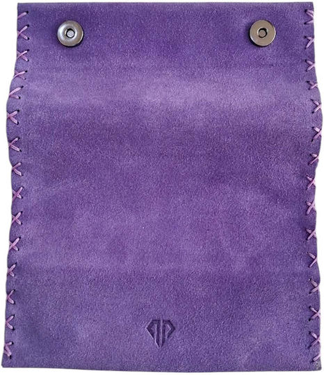Kalliopi Silver Leder Tabaktasche Lila mit Magnetverschluss 16,5x7,5cm
