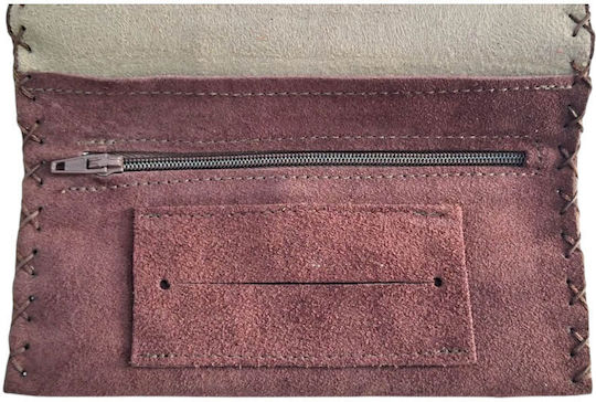Kalliopi Silver Leder Tabaktasche Braun mit Magnetverschluss 16,5x7,5cm