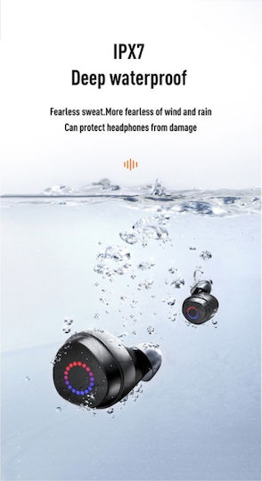 Joyroom JR-TL1 In ear Безжични слушалки Слушалки с Устойчивост на изпотяване и Калъф за зареждане Черни