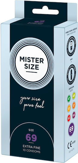 Mister Size Презервативи 36 бр 69 мм Тънки за естествено усещане Natural Vegan