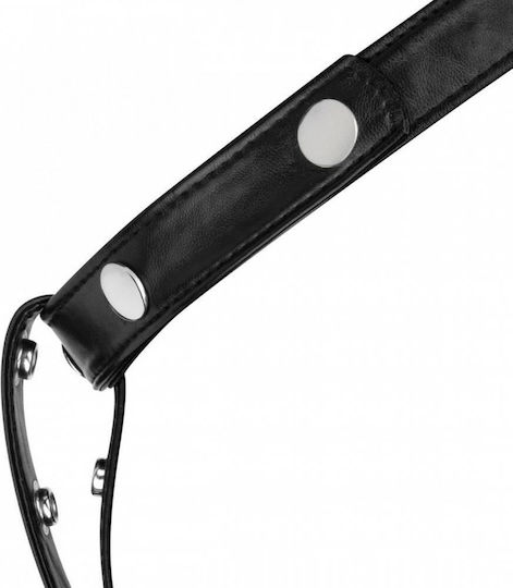 Черни Кожени Колани За Глава С Отвор За Фалшив Пенис Bedroom Fantasies Head Strap On Black