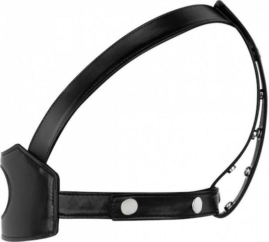 Черни Кожени Колани За Глава С Отвор За Фалшив Пенис Bedroom Fantasies Head Strap On Black