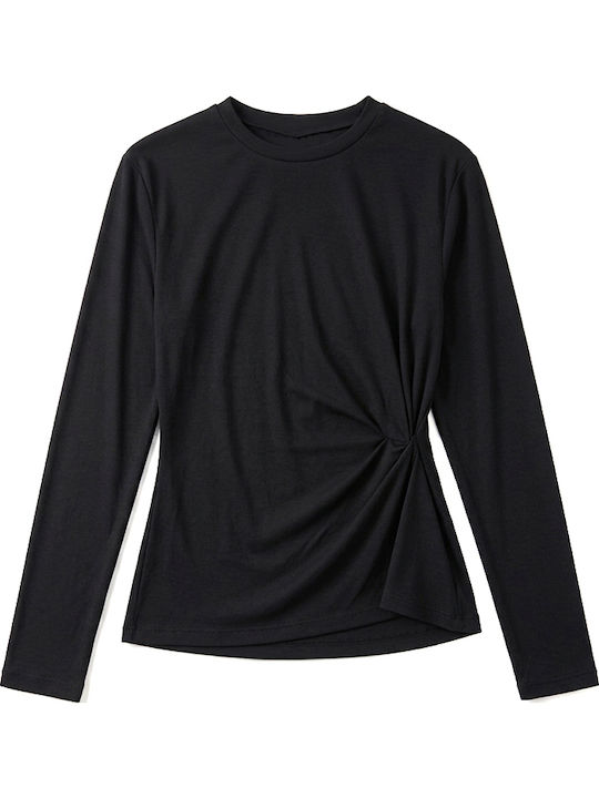 Damenbluse Langärmelig  Schwarz