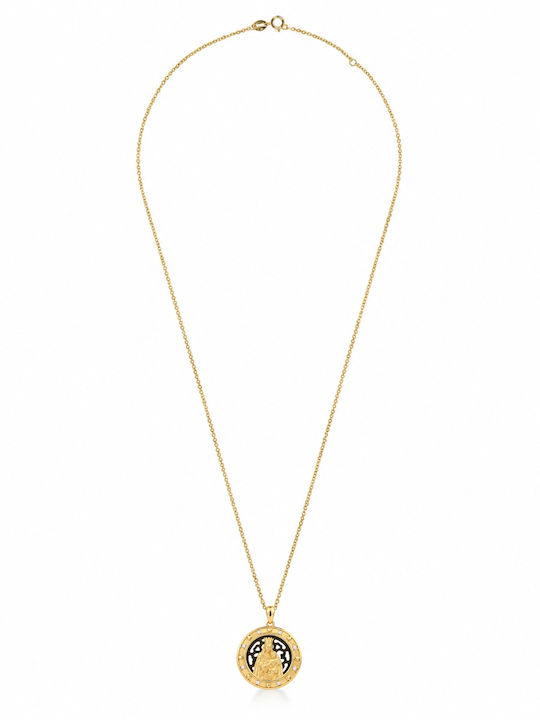 Ulysses Silver Pendant "Panagia" Silver 925 14k Gold Plating Zircon Gold Plated Silver 925 Chain