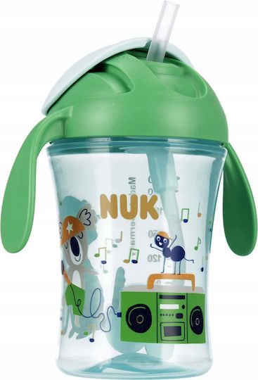 Nuk Kids Cup with Handles and Straw Motion Cup from Silicone Green 230ml for 8m+