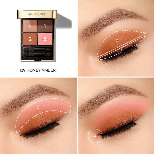 Guerlain Ombres G Eyeshadow Quad Lidschattenpalette Matt in fester Form 129 Honey Amber 6gr