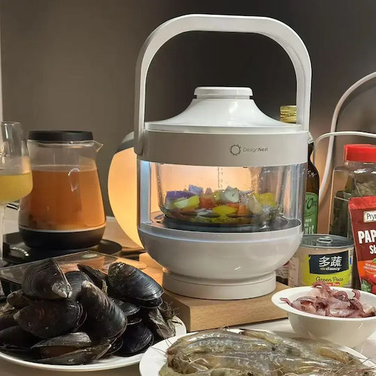DesignNest Powercooker Aragaz multifuncțional 400W cu Memorie internă 3lt Alb