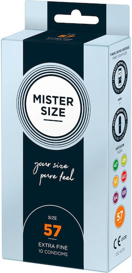 Mister Size Презервативи 216бр 57мм Тънки за естествено усещане Natural Vegan
