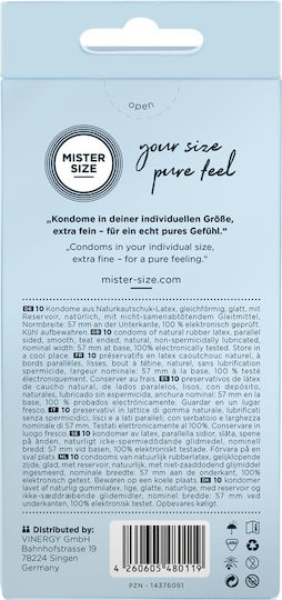 Mister Size Презервативи 216бр 57мм Тънки за естествено усещане Natural Vegan