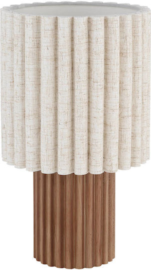 Globo Lighting Wooden Table Lamp with Brown Shade and Base