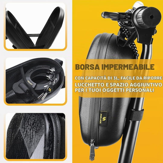 Încuietoare Antifurt Tip Lanț Pentru Scuter Electric Bicicletă Amzlock Lanț Întărit Din Oțel 8 Mm X 75 Cm Protecție Din Silicon Antigrilaj Greutate 1.6 Kg Include 3 Chei Husă Impermeabilă 3l