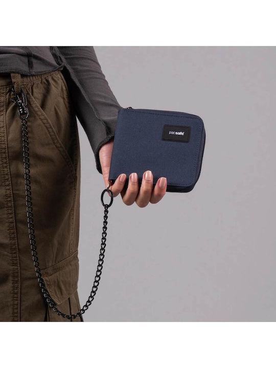 Rfidsafe Zip Around Anti-theft Herrenbrieftasche Blau