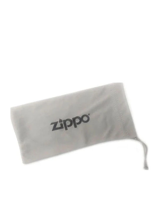 Zippo Unisex Sunglasses with Blue Plastic Frame and Gray Lens
